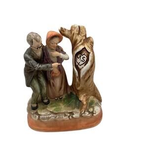 Vintage Sankyo Elderly Couple Music Box Japan 1970s Handmade